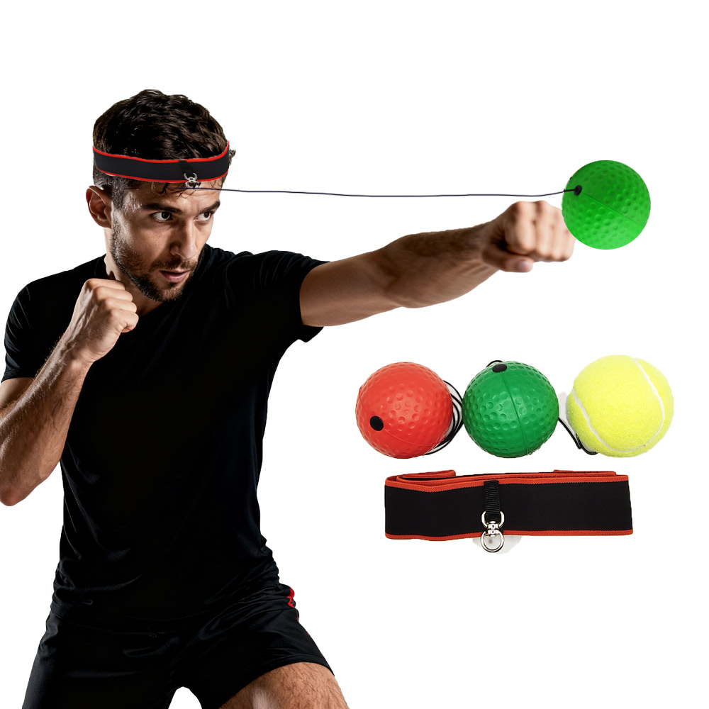F3 3 Level Head Worn Boxing Reaction Ball Kit, Portable Combat Sports Trainer for Beginners to Professional Boxers