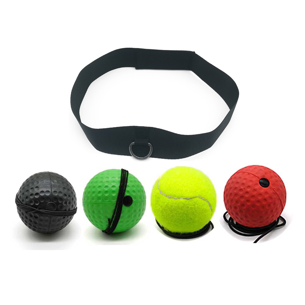 B4 4 Pack Boxing Reflex Ball Complete Set Adjustable Headband, 4 Difficulty Head Mounted Punch Training Balls