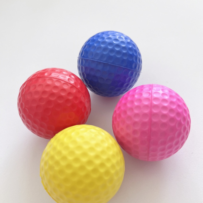 4.2cm & 6.3cm Golf Ball Shaped PU Stress Squeeze Ball Custom Color & Custom Logo Sports Hand Grip Training Ball